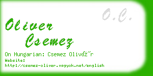 oliver csemez business card